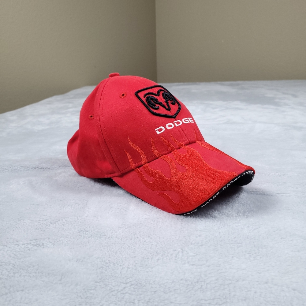 Dodge RAM Men's Hat Cap Red Flames Adjustable